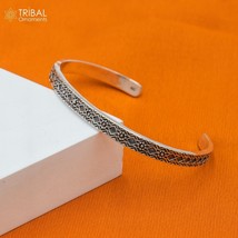 925 sterling silver stylish design adjustable bangle bracelet cuff248 - $63.35