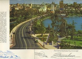  Streamliner City of Los Angeles Dinner Menu 1955 Domeliner MacArthur Park Cover - £29.83 GBP