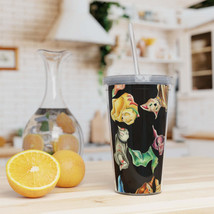Cat Pattern Plastic Tumbler with Straw - £15.17 GBP