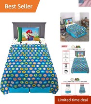 Super Mario Twin Bedding Set - Soft Microfiber Sheet Set with Cartoon De... - $737.93 MXN