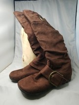 Maurices Micki 11540 Dark Brown Suede Knee High Round Toe Boots Womens Size 10 - £13.87 GBP