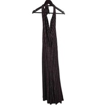 Yumi Kim Black Sparkly Mulitcolor Stripe Halter Jumpsuit Sample Small New - $66.64