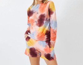 Monrow coral reef tie dye boyfriend sweatshirt in Multi - size S - £58.02 GBP