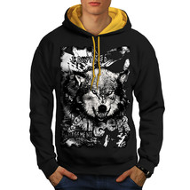 Wellcoda No Anger Management Wolf Mens Contrast Hoodie - £31.38 GBP