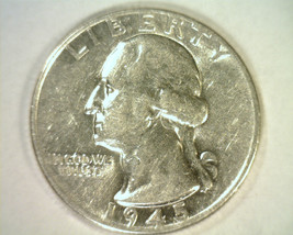 1945 Washington Quarter About Uncirculated+ Au+ Nice Original Coin 99c Shipment - £7.19 GBP