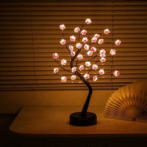 Cherry Blossom Tree Lamp 18&quot; Bonsai Tree Lights with 36 LED Japanese Decor - £27.17 GBP