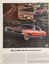 1967 Print Ad Pontiac Le Mans 2-Door Hardtop Red Car with 165-HP Overhea... - $18.58