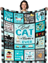 Mother&#39;s Day Gifts for Mom Her, Cat Mom Blanket 50X60 Inch Cat Lover Gifts for W - £32.16 GBP