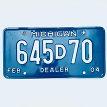 2004 United States Michigan Base Dealer License Plate 645D70 - £13.30 GBP