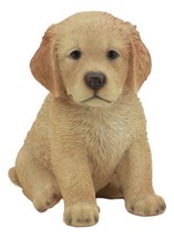Realistic Lifelike Fawn Golden Retriever Puppy Figurine 6.5&quot;Tall Animal Dog - £23.48 GBP