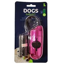 Pink Dog Poop Waste Bag Holder Dispenser with Leash Clip and 1 Roll New - $9.88
