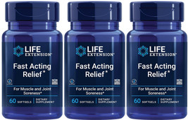 Fast Acting Relief Muscle Joint Bones Soreness 180 Softgels Life Extension - £56.60 GBP