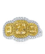 GIA Certified 2.01 TCW Natural Fancy Yellow Cushion Diamond Ring 18k Gold - $185,909.65 MXN