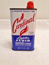 Vintage Cardinal Advertising Lighter Fluid Empty Tin Can 8 oz. Collectib... - $9.74