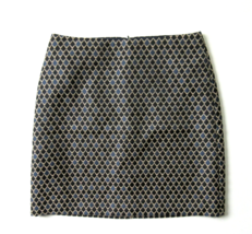 NWT Ann Taylor LOFT Geo Tile in Blue Black Jacquard A-line Mini Shift Sk... - $19.00