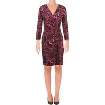 Anne Klein Womens Light African Violet Combo Classic Faux Wrap Dress Size 6 - £30.66 GBP