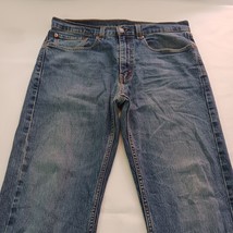 Levi's 505 Straight Regular Fit Men's Blue Denim Cotton Jeans Size (34×32) image 12