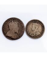 1905 - 1916 Lot Von 2 Kanadischen Silbermünzen 1915 5C VF+, 1905 10C VG+ - $662.91 MXN