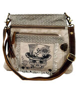 Sugar Skull w/ Top Hat Canvas Shoulder Bag 12.5 X 11&quot; Day of the Dead - $547.82 MXN