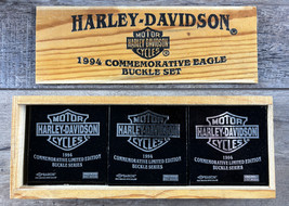 Harley-Davidson 1994 Commemorative Eagle Belt Buckle Limited Edition Set in Box - £93.47 GBP