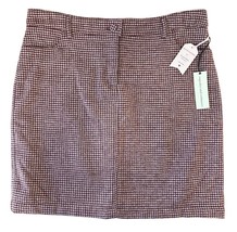 Cupcakes and Cashmere Maroon Houndstooth Wool Blend Mini Skirt Size 8 Si... - £13.42 GBP