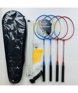 4-Player Adult/Teenager Badminton Racket With Net Outdoor Set - £25.54 GBP