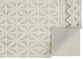 10' X 14' Ivory And Black Wool Geometric Tufted Handmade Stain Resistant Area Ru - €1.154,42 EUR