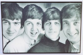 Vintage Photo Print Laminated Souvenir THE BEATLES Black and White 5 1/2... - £8.85 GBP