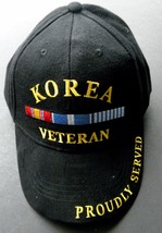 Korea Kor EAN War Veteran Embroidered Baseball Cap Hat Proudly Served - £9.07 GBP