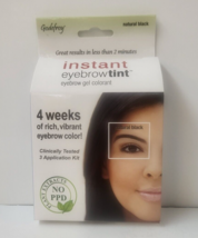 Lot of 2 Pkts ~  GODEFROY Natural Black Instant Eyebrow Tint ~ 3 Applications - £19.09 GBP