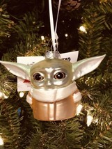 Hallmark Star Wars Blown Glass Christmas Ornament Grogu New W/Tags - £11.65 GBP