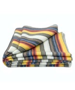 Soft &amp; Warm Striped Baby Alpaca wool throw blanket 98&quot;x67&quot; QUEEN - £55.52 GBP