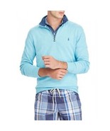 Polo Ralph Lauren Men's, Quarter-Zip Double-Knit Jersey  Pullover, Blue M - $98.60
