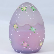 Easter Egg Candle Holder Votive Hand Painted Satin Frost Lavender 3.5&quot;H ... - $7.63