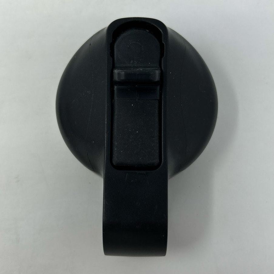 Replacement Straw Lid Black with Curved Handle 2 1/2&quot; Bottom - $5.00