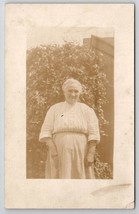 RPPC Large Granny Woman Sweet Smile In Garden Portrait Postcard K23 - £6.34 GBP