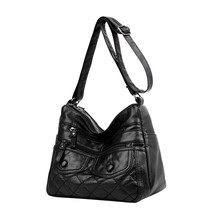 PU Leather Multi Pocket Crossbody Bags for Women Casual Solid Color Female Shoul - £30.18 GBP