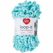 RED HEART Loop-It Yarn, Aqua-Scuse Me - £7.84 GBP