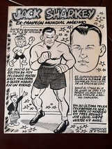 VTG JACK SHARKEY Boxer Mexican Sports Magazine Sketch Drawing Original 80&#39;s - £50.68 GBP