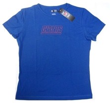 New York Giants NFL Blue Shirt Women's Fashion Top Red Sequin Logo X-Large XL - $16.99