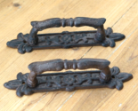 2 Cast Iron Antique Style Barn Handles Gate Pull Shed Door Handles Pulls... - $24.99
