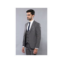 Men 3pc European Suit WESSI by J.VALINTIN Extra Slim Fit JV35 gray Window Pane image 6