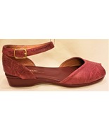 RE-MIX Open Toe Sling Back Wedge Sandals Sz.- 9M Red Leather - £72.09 GBP