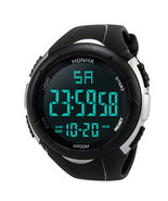 „HONHX“ für Herren-Elektronikuhr Negative Black Large Screen Sport Watch - £8.72 GBP