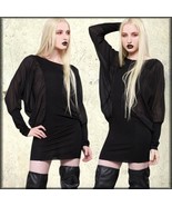 Lip Service Widow Blackout Sheer Side Stretch Women Long Sleeve Dress Tu... - $46.39