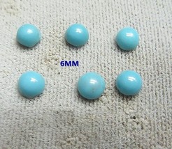 TURQUOISE LOOSE STONES ROUND 6MM LOT OF SIX - £3.14 GBP