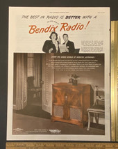 Vintage Print Ad Bendix Radio Wood Cabinet Kate Smith Ted Collins 1940s ... - $11.75
