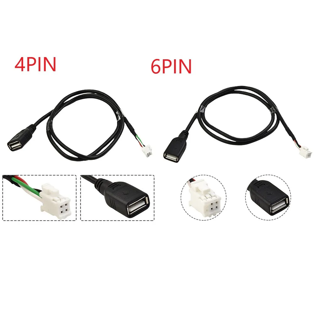 Car USB Cable Adapter with 4Pin and 6Pin Connectors, 75CM USB Extension Cable - £12.04 GBP