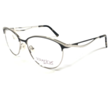 Serafina Eyeglasses Frames HARRIET BLACK Silver Round Cat Eye 54-16-140 - $51.21