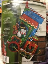 Plaid Bucilla Candy Express train felt stocking kit 18” Christmas New in pack - $24.74